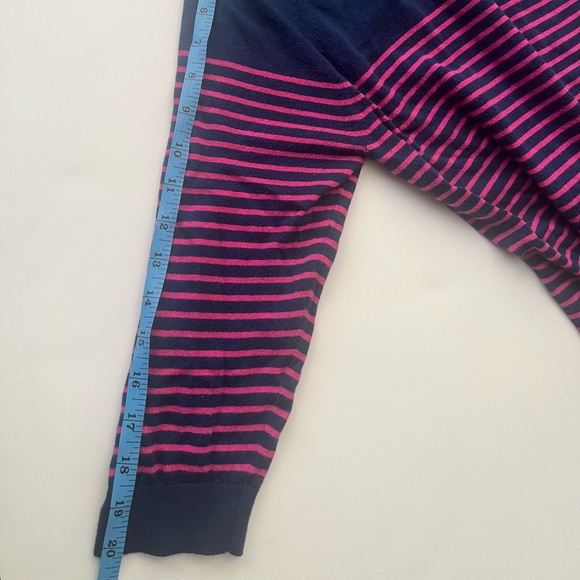 Uniqlo Dress Large L 3/4 Sleeve Striped Blue Navy - Picture 5 of 10